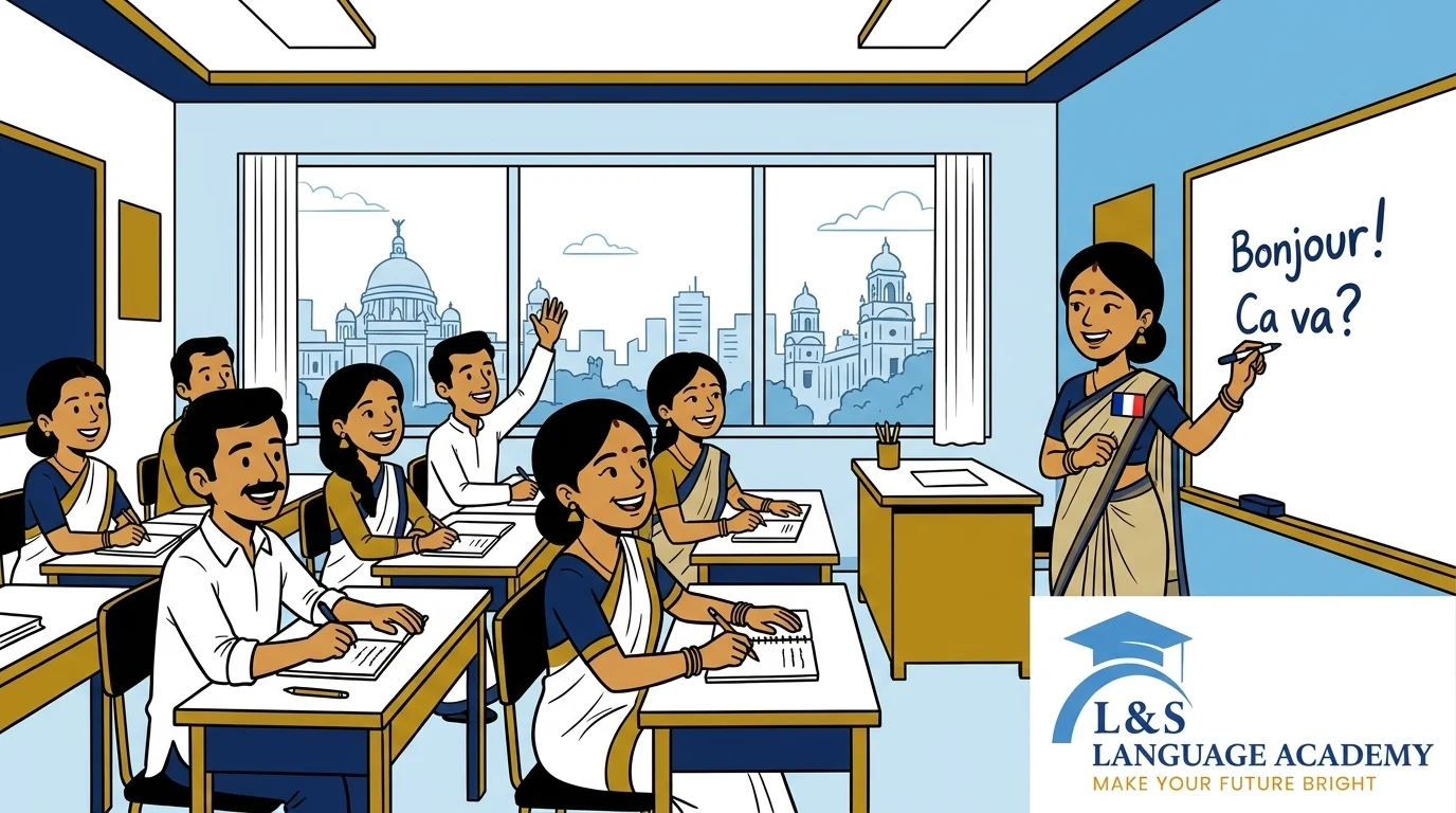 French language class at LNS in Kolkata