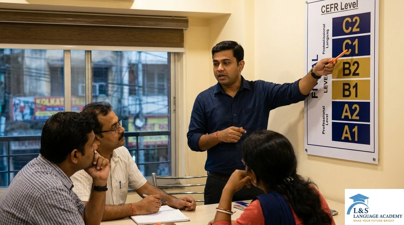 Certified language trainer teaching German at LNS Language Academy Kolkata