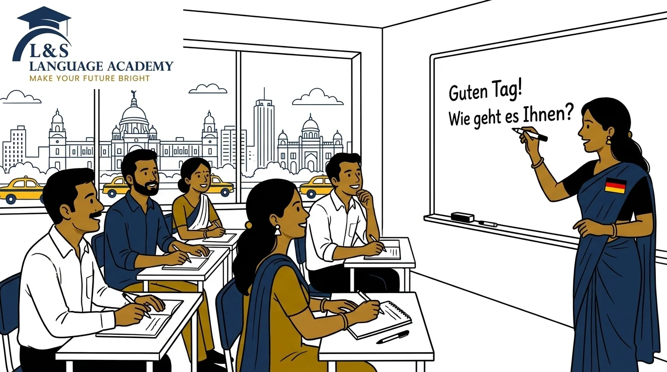 German language course class in progress at LNS Kolkata