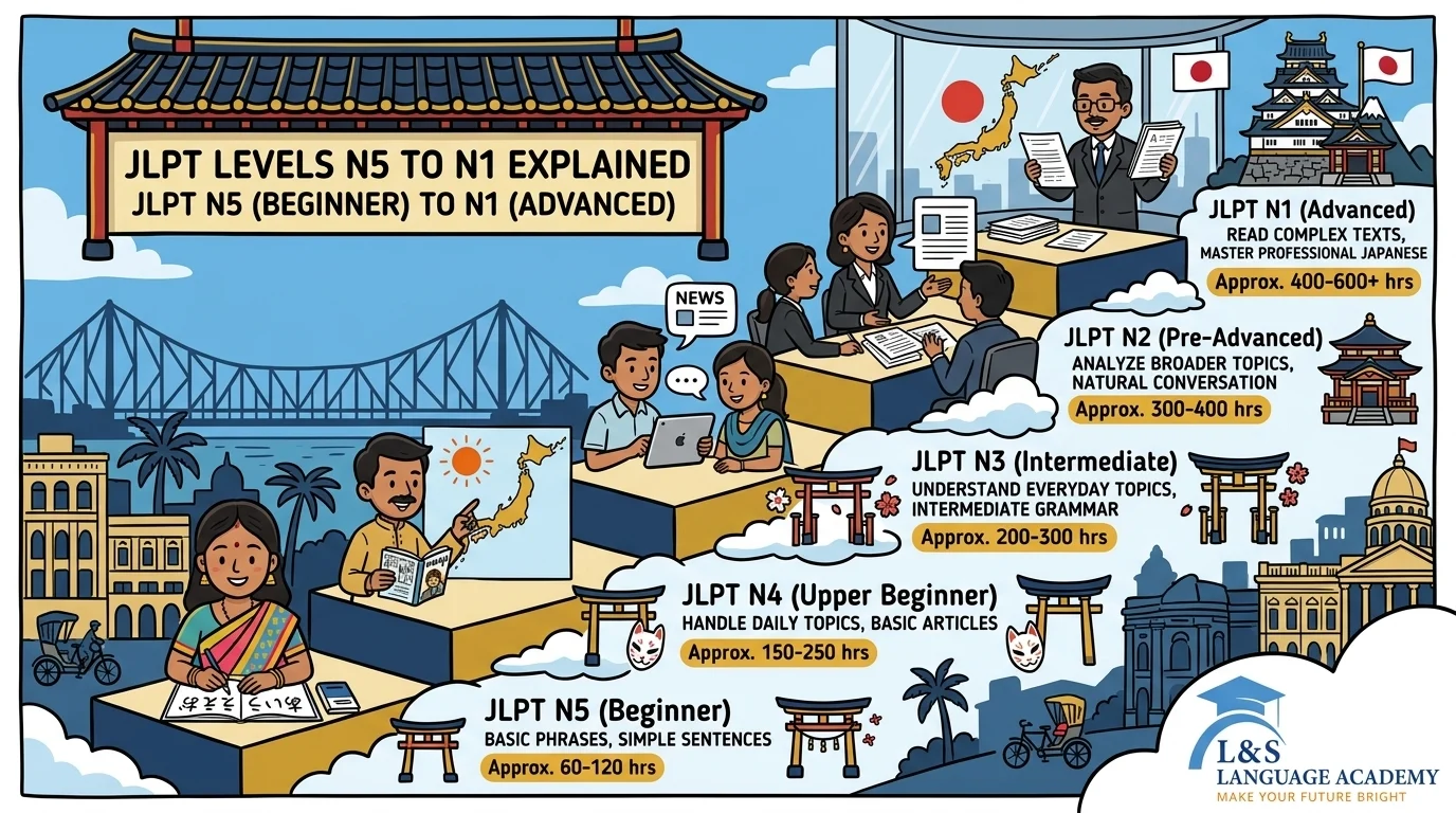 JLPT levels N5 to N1 explained