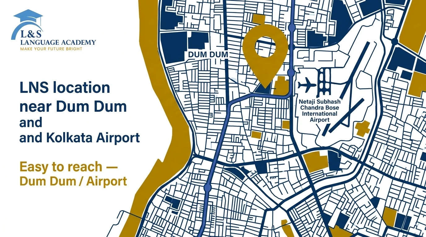 LNS Language Academy location near Dum Dum and Kolkata Airport Gate 1