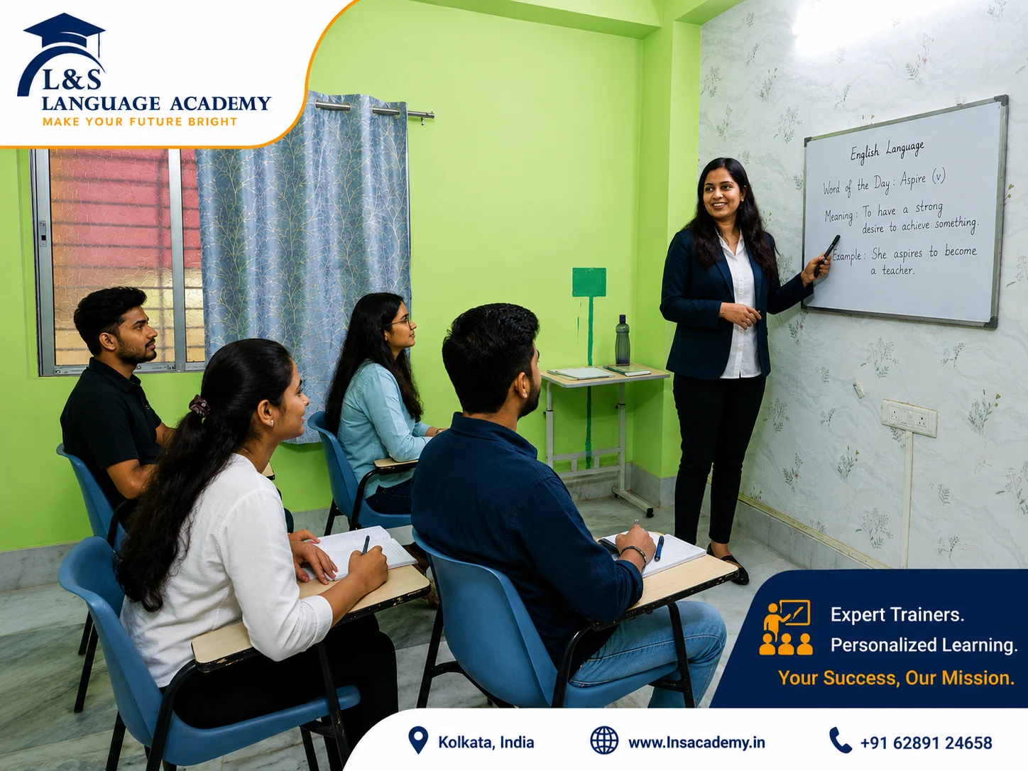 Qualified language trainers at LNS Language Academy Kolkata