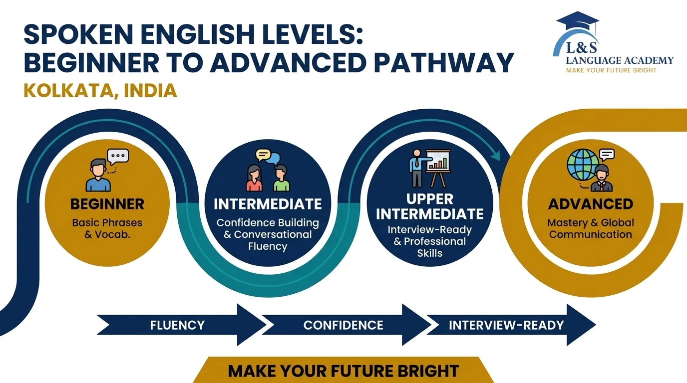 Spoken English levels from beginner to advanced